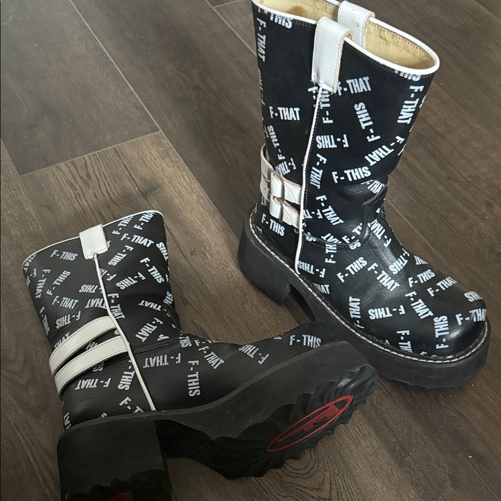 John Fluevog Black and White FShoe Revna series